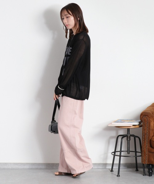 cepo（セポ）の「ロゴプリントシアーロングスリーブカットソー / ニット（ニット/セーター・レディース・グレー/ブラック/オフホワイト・M）」の22枚目の写真