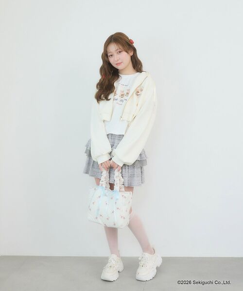 MAJESTIC LEGON(マジェスティックレゴン)の「チムたんショートパーカー(パーカー・レディース・アイボリー/ピンクベージュ・MEDIUM)」の12枚目の写真