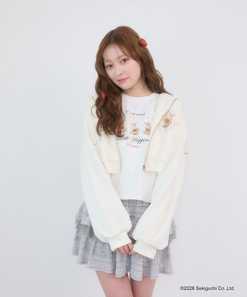 MAJESTIC LEGON(マジェスティックレゴン)の「チムたんショートパーカー(パーカー・レディース・アイボリー/ピンクベージュ・MEDIUM)」の10枚目の写真