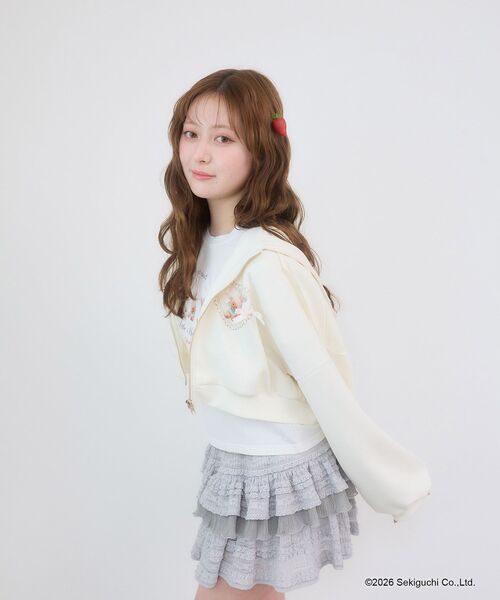 MAJESTIC LEGON(マジェスティックレゴン)の「チムたんショートパーカー(パーカー・レディース・アイボリー/ピンクベージュ・MEDIUM)」の9枚目の写真