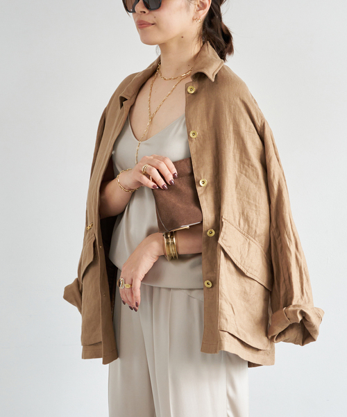 Deuxieme Classe（ドゥーズィエムクラス）の「OGLINEN COVERALL ジャケット（その他アウター・レディース・キャメル・FREE）」の2枚目の写真