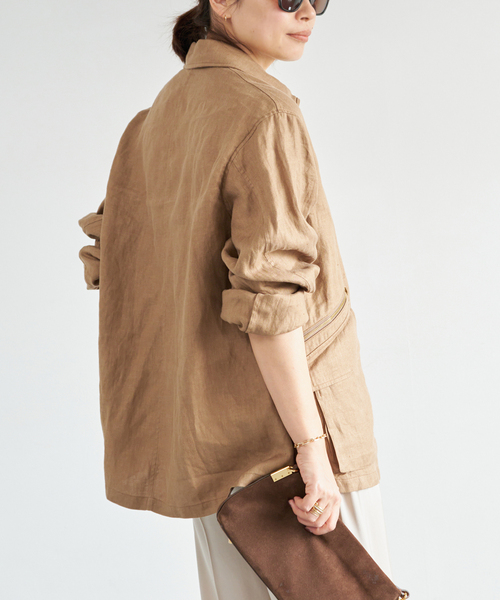 Deuxieme Classe（ドゥーズィエムクラス）の「OGLINEN COVERALL ジャケット（その他アウター・レディース・キャメル・FREE）」の5枚目の写真