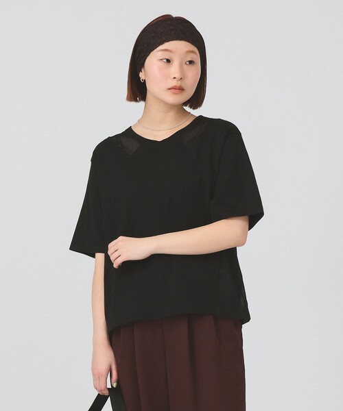 Ray BEAMS(レイビームス)の「【8/6 再値下げ】シアー キリカエ クルーネック Tシャツ(Tシャツ/カットソー・レディース・ブラック/ホワイト・ONE SIZE)」の17枚目の写真