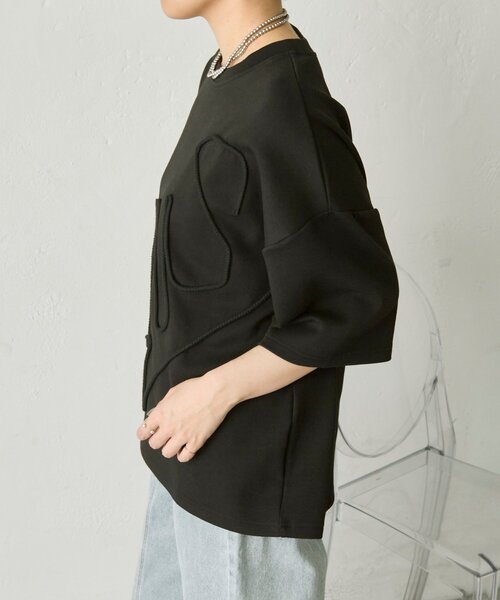 ear PAPILLONNER(イアパピヨネ)の「SUM1コードトップス【SUM1 STYLE】(Tシャツ/カットソー・レディース・ホワイト/ブラック・FREE)」の12枚目の写真