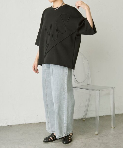 ear PAPILLONNER(イアパピヨネ)の「SUM1コードトップス【SUM1 STYLE】(Tシャツ/カットソー・レディース・ホワイト/ブラック・FREE)」の8枚目の写真