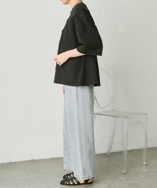ear PAPILLONNER(イアパピヨネ)の「SUM1コードトップス【SUM1 STYLE】(Tシャツ/カットソー・レディース・ホワイト/ブラック・FREE)」の7枚目の写真