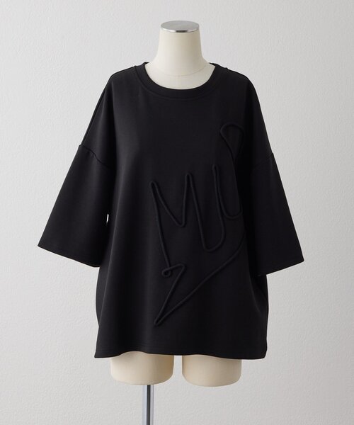 ear PAPILLONNER(イアパピヨネ)の「SUM1コードトップス【SUM1 STYLE】(Tシャツ/カットソー・レディース・ホワイト/ブラック・FREE)」の4枚目の写真
