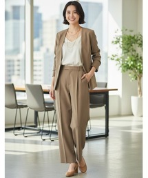 Perfect Suit FActory（パーフェクトスーツファクトリー）の「【ツイルノーカラージャケット】オケージョンからデイリーまで活躍する上品ジャケット　ネイビー/カーキー/グレー（ノーカラージャケット）」
