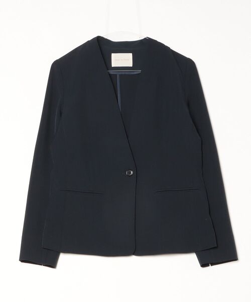 Perfect Suit FActory(パーフェクトスーツファクトリー)の「【ツイルノーカラージャケット】オケージョンからデイリーまで活躍する上品ジャケット ネイビー/カーキー/グレー(ノーカラージャケット・レディース・ネイビー/カーキ/グレー・S/L/M)」の9枚目の写真