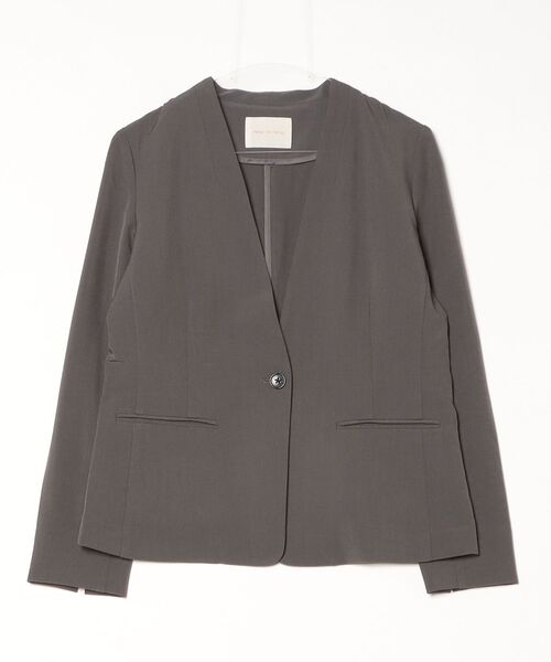 Perfect Suit FActory(パーフェクトスーツファクトリー)の「【ツイルノーカラージャケット】オケージョンからデイリーまで活躍する上品ジャケット ネイビー/カーキー/グレー(ノーカラージャケット・レディース・ネイビー/カーキ/グレー・S/L/M)」の11枚目の写真