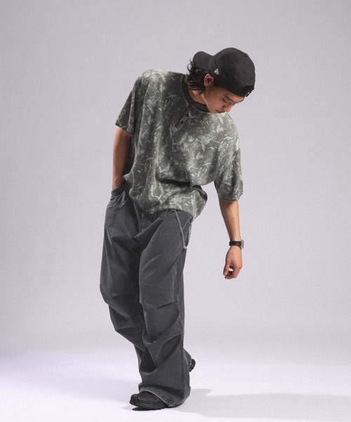 セール】Over Dye Snow Loose Wide Pants/加工スノールーズ