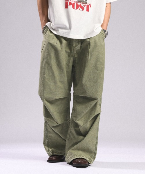 RAGEBLUE(レイジブルー)の「Over Dye Snow Loose Wide Pants/加工スノールーズ/パラシュートパンツ(カーゴパンツ・メンズ・ダークグレー/グリーン/パープル・MEDIUM/LARGE)」の10枚目の写真