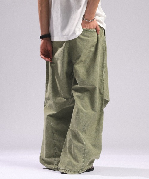 RAGEBLUE(レイジブルー)の「Over Dye Snow Loose Wide Pants/加工スノールーズ/パラシュートパンツ(カーゴパンツ・メンズ・ダークグレー/グリーン/パープル・MEDIUM/LARGE)」の12枚目の写真