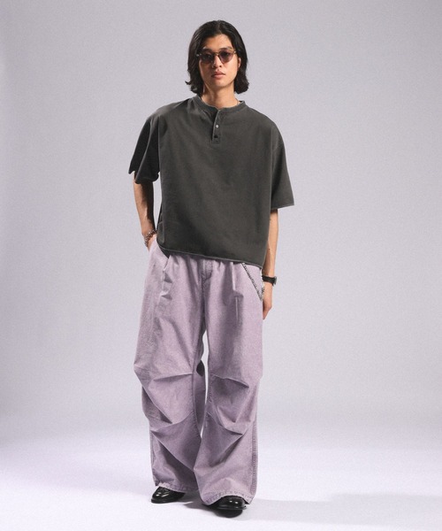 RAGEBLUE(レイジブルー)の「Over Dye Snow Loose Wide Pants/加工スノールーズ/パラシュートパンツ(カーゴパンツ・メンズ・ダークグレー/グリーン/パープル・MEDIUM/LARGE)」の15枚目の写真