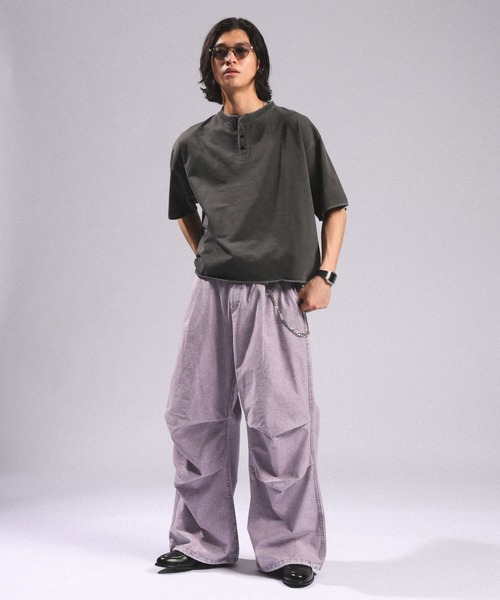 セール】Over Dye Snow Loose Wide Pants/加工スノールーズ