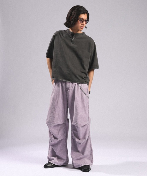 RAGEBLUE(レイジブルー)の「Over Dye Snow Loose Wide Pants/加工スノールーズ/パラシュートパンツ(カーゴパンツ・メンズ・ダークグレー/グリーン/パープル・MEDIUM/LARGE)」の18枚目の写真