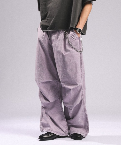 RAGEBLUE(レイジブルー)の「Over Dye Snow Loose Wide Pants/加工スノールーズ/パラシュートパンツ(カーゴパンツ・メンズ・ダークグレー/グリーン/パープル・MEDIUM/LARGE)」の21枚目の写真