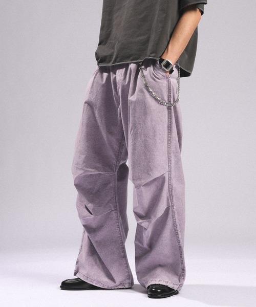 RAGEBLUE(レイジブルー)の「Over Dye Snow Loose Wide Pants/加工スノールーズ/パラシュートパンツ(カーゴパンツ・メンズ・ダークグレー/グリーン/パープル・MEDIUM/LARGE)」の22枚目の写真