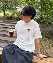 ADAMASTE | Skeleton Heart Logo T-shirt - スケルトンハートロゴTEE【短丈】(Tシャツ/カットソー)