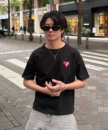 ADAMASTE | Skeleton Heart Logo T-shirt - スケルトンハートロゴTEE【短丈】(Tシャツ/カットソー)
