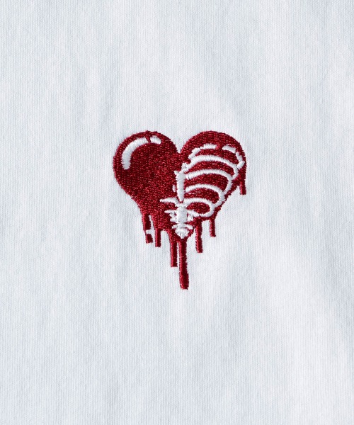 ADAMASTE（アダマスト）の「Skeleton Heart Logo T-shirt - スケルトンハートロゴTEE【短丈】（Tシャツ/カットソー・メンズ・ホワイト/ブラック・SMALL/MEDIUM/LARGE）」の12枚目の写真