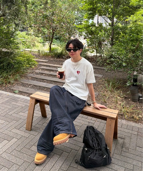ADAMASTE（アダマスト）の「Skeleton Heart Logo T-shirt - スケルトンハートロゴTEE【短丈】（Tシャツ/カットソー・メンズ・ホワイト/ブラック・SMALL/MEDIUM/LARGE）」の6枚目の写真
