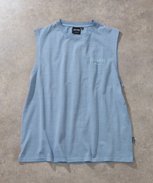 THRASHER(スラッシャー)の「【THRASHER/スラッシャー】ピグメント加工 バックロゴ ノースリーブTシャツ(Tシャツ/カットソー・メンズ・ライトグレー/ピンク/グレー系1/ブラウン/サックスブルー/グレー系2・L/M/XL)」の17枚目の写真