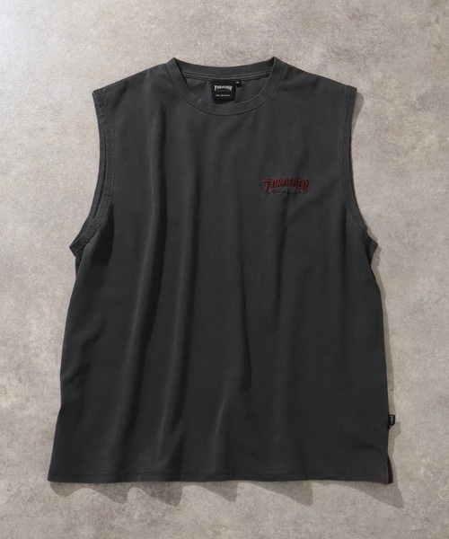 THRASHER(スラッシャー)の「【THRASHER/スラッシャー】ピグメント加工 バックロゴ ノースリーブTシャツ(Tシャツ/カットソー・メンズ・ライトグレー/ピンク/グレー系1/ブラウン/サックスブルー/グレー系2・L/M/XL)」の9枚目の写真