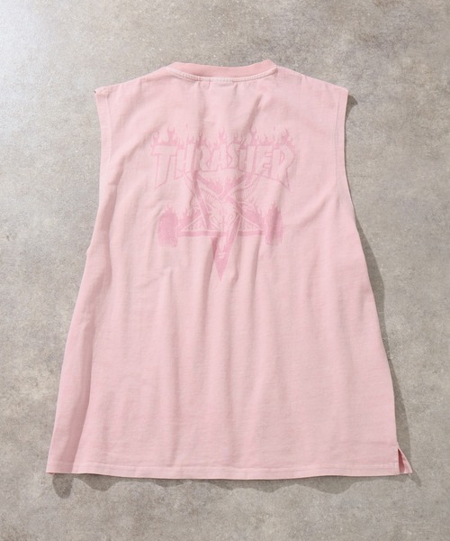 THRASHER(スラッシャー)の「【THRASHER/スラッシャー】ピグメント加工 バックロゴ ノースリーブTシャツ(Tシャツ/カットソー・メンズ・ライトグレー/ピンク/グレー系1/ブラウン/サックスブルー/グレー系2・L/M/XL)」の16枚目の写真