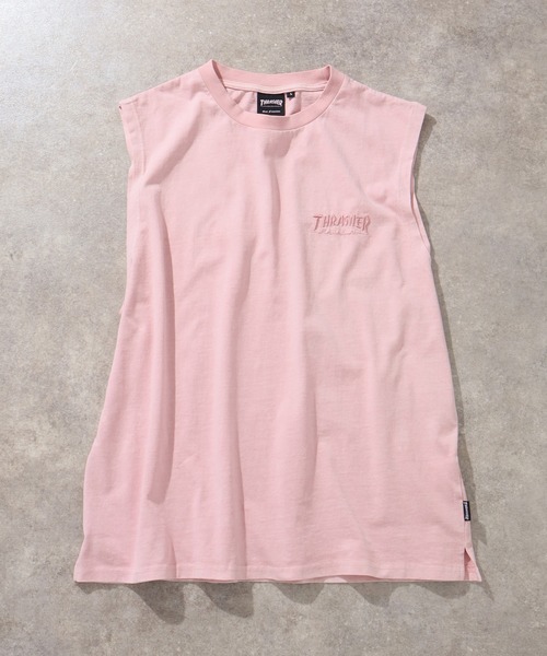 THRASHER(スラッシャー)の「【THRASHER/スラッシャー】ピグメント加工 バックロゴ ノースリーブTシャツ(Tシャツ/カットソー・メンズ・ライトグレー/ピンク/グレー系1/ブラウン/サックスブルー/グレー系2・L/M/XL)」の15枚目の写真