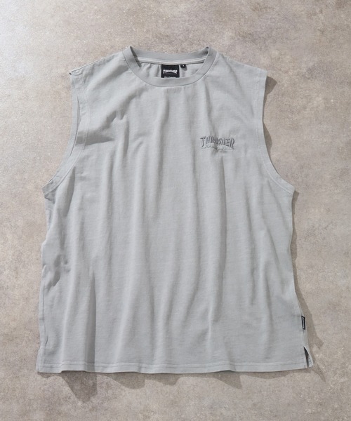 THRASHER(スラッシャー)の「【THRASHER/スラッシャー】ピグメント加工 バックロゴ ノースリーブTシャツ(Tシャツ/カットソー・メンズ・ライトグレー/ピンク/グレー系1/ブラウン/サックスブルー/グレー系2・L/M/XL)」の11枚目の写真