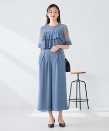 【結婚式/お呼ばれに】ラッフルティアードオールインワンドレス
