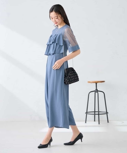 a.v.v(アーヴェヴェ)の「【結婚式/お呼ばれに】ラッフルティアードオールインワンドレス(ワンピース・レディース・ブラック/ブルー・38/36/40)」の15枚目の写真