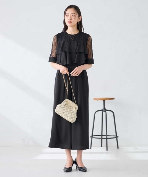 a.v.v(アーヴェヴェ)の「【結婚式/お呼ばれに】ラッフルティアードオールインワンドレス(ワンピース・レディース・ブラック/ブルー・38/36/40)」の14枚目の写真