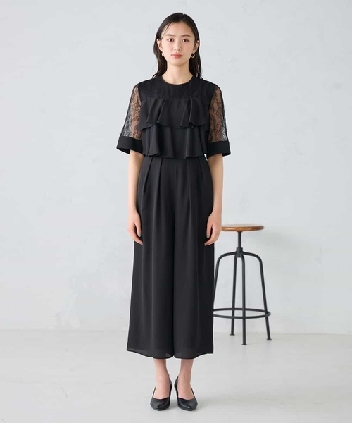 a.v.v(アーヴェヴェ)の「【結婚式/お呼ばれに】ラッフルティアードオールインワンドレス(ワンピース・レディース・ブラック/ブルー・38/36/40)」の12枚目の写真