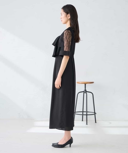 a.v.v(アーヴェヴェ)の「【結婚式/お呼ばれに】ラッフルティアードオールインワンドレス(ワンピース・レディース・ブラック/ブルー・38/36/40)」の11枚目の写真