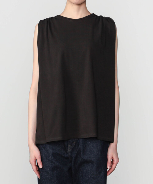 Bshop(ビショップ)の「WL | ナチュラルダイ ミントジャージースリーブレストップ WOMEN(Tシャツ/カットソー・レディース・ブラック/グレイッシュベージュ・F)」の9枚目の写真