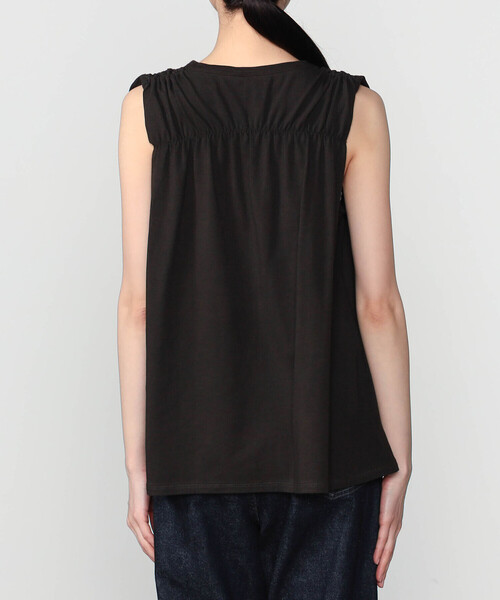 Bshop(ビショップ)の「WL | ナチュラルダイ ミントジャージースリーブレストップ WOMEN(Tシャツ/カットソー・レディース・ブラック/グレイッシュベージュ・F)」の7枚目の写真