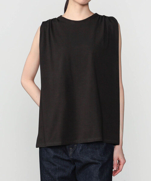 Bshop(ビショップ)の「WL | ナチュラルダイ ミントジャージースリーブレストップ WOMEN(Tシャツ/カットソー・レディース・ブラック/グレイッシュベージュ・F)」の6枚目の写真