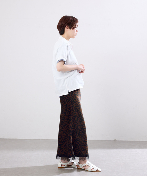 IENA(イエナ)の「BLACK 裾レースレオパードスカート(スカート・レディース・ブラウン・38/36)」の15枚目の写真