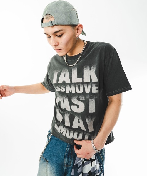 SHORT ROUND(ショートラウンド)の「SHORT ROUND/【26年春夏新作】クロップドグラフィックT(Tシャツ/カットソー・メンズ・ベージュ/ホワイト/ブラック系その他/ワイン・LARGE/MEDIUM)」の9枚目の写真