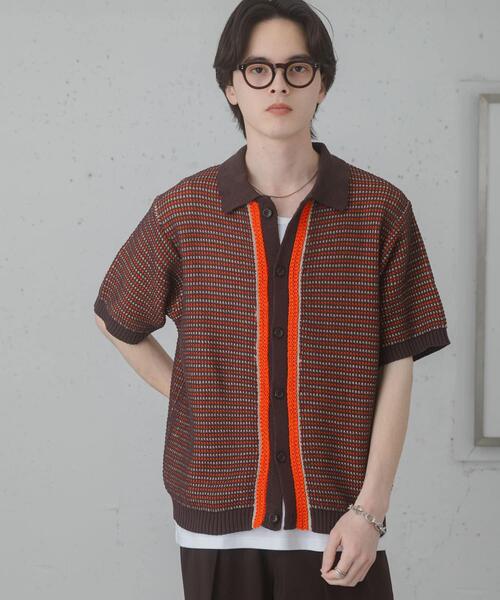 総針ニットシャツ EDIFICE by PIPPIOLINO》 クロシェ ニット シャツのコーディネート