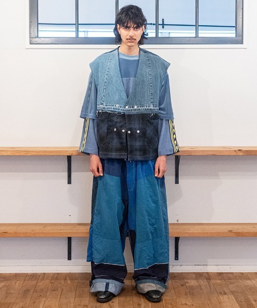 masterkey(マスターキー)の「mcg3815- CLOAK-VEST ポンチョ風ベスト(MK27A-V-01)(ベスト・メンズ・ブルー/ブラック・FREE)」の3枚目の写真