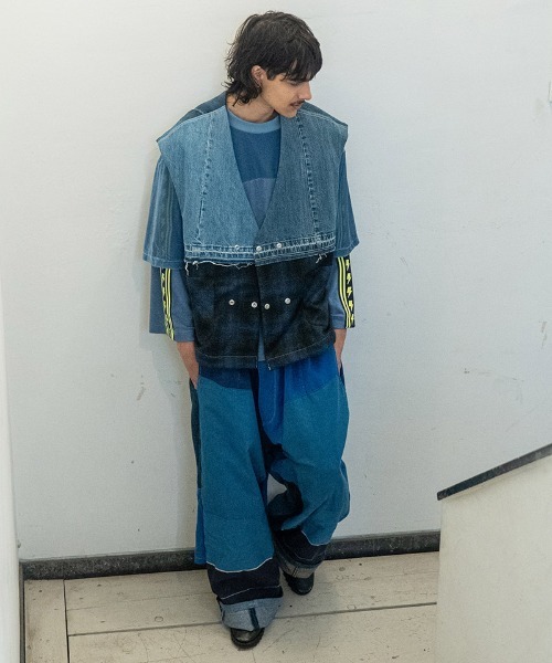 masterkey(マスターキー)の「mcg3815- CLOAK-VEST ポンチョ風ベスト(MK27A-V-01)(ベスト・メンズ・ブルー/ブラック・FREE)」の4枚目の写真