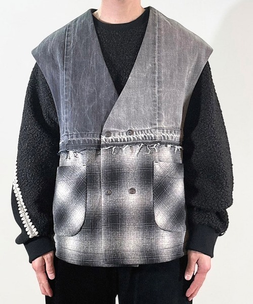 masterkey(マスターキー)の「mcg3815- CLOAK-VEST ポンチョ風ベスト(MK27A-V-01)(ベスト・メンズ・ブルー/ブラック・FREE)」の10枚目の写真