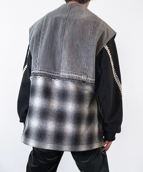 masterkey(マスターキー)の「mcg3815- CLOAK-VEST ポンチョ風ベスト(MK27A-V-01)(ベスト・メンズ・ブルー/ブラック・FREE)」の11枚目の写真