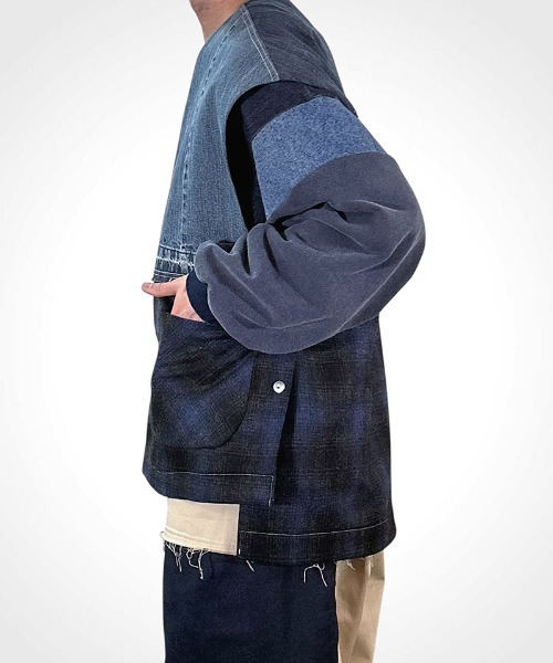 masterkey(マスターキー)の「mcg3815- CLOAK-VEST ポンチョ風ベスト(MK27A-V-01)(ベスト・メンズ・ブルー/ブラック・FREE)」の16枚目の写真