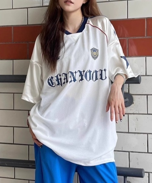 lilful（リルフル）の「【26年春夏新作】ナンバリング オーバーサイズ メッシュゲーム半袖Tシャツ（Tシャツ/カットソー・レディース・ブラック/ホワイト・M/L）」の13枚目の写真