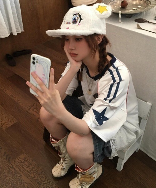 lilful（リルフル）の「【26年春夏新作】ナンバリング オーバーサイズ メッシュゲーム半袖Tシャツ（Tシャツ/カットソー・レディース・ブラック/ホワイト・M/L）」の14枚目の写真