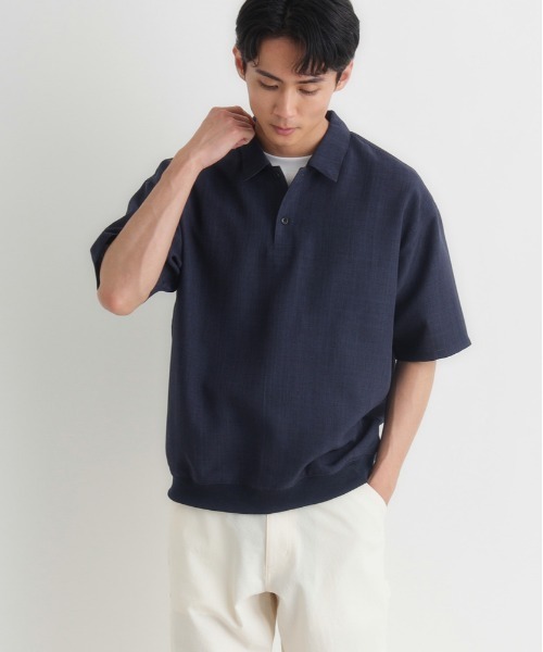 BACK NUMBER(バックナンバー)の「【BACK NUMBER】リネンライクポロシャツ (ドライタッチ / ドロップショルダー / 裾リブ / 休日カジュアル / Re-Vintage)(ポロシャツ・メンズ・ブラウン/ベージュ/ネイビー・S/M/L/XL)」の1枚目の写真